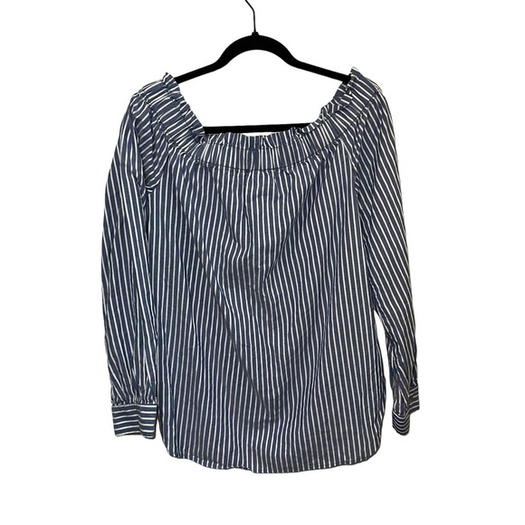 NWT Karen by Karen Kane Fresco striped Off the Shoulder Blouse - Picture 3 of 6